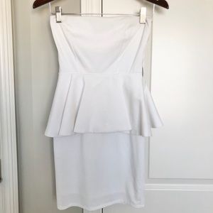 Zara Peplum Dress White Size S